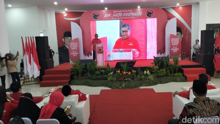 Safari politik Hasto Kristiyanto di Tangerang. (Bahtiar/Detikcom).