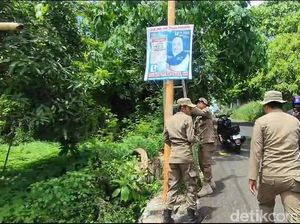 Satpol Parepare Copot 112 APK Caleg di Pohon-Tiang Listrik di Area Terlarang