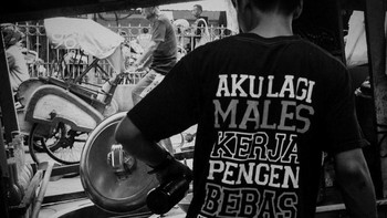 Hanya ingin bebas. Curhatan dari hati terdalam yang punya kaos. Foto: Instagram/sukijan