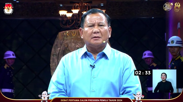 Calon presiden nomor urut 2 Prabowo Subianto (YouTube KPU RI)