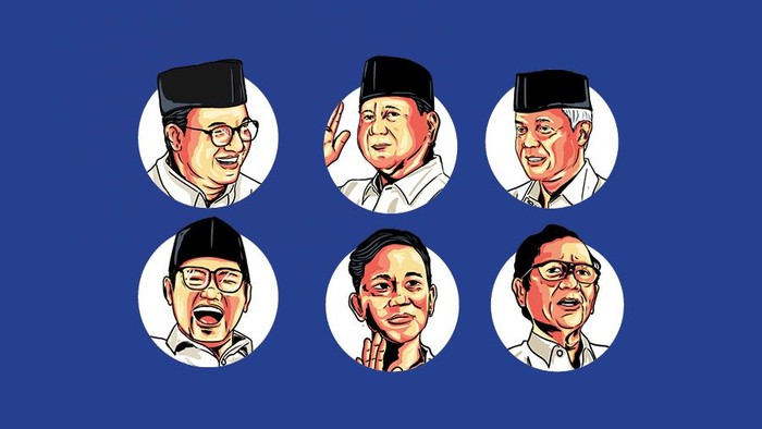 Elektabilitas Anies Vs Prabowo Vs Ganjar Jelang Debat Perdana (Tim Infografis: Fuad Hasim)