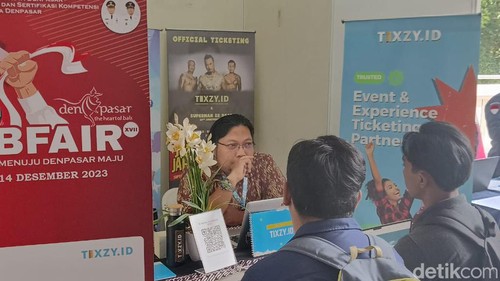 Suasana di job fair yang digelar pada Selasa (12/12/2023) di gedung Dharma Negara Alaya, Jalan Mulawarman Denpasar, Bali.