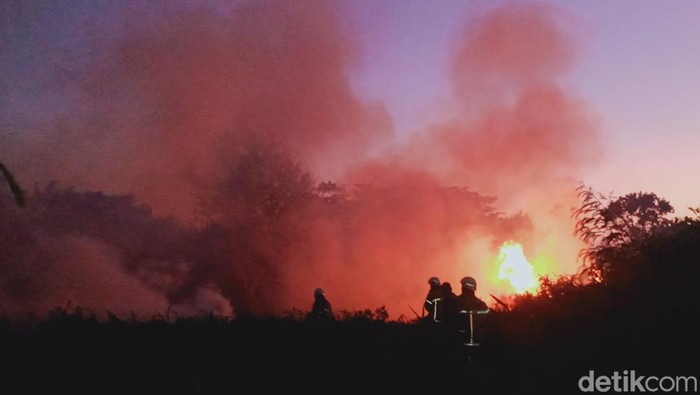 Kebakaran di lahan kosong Delanggu, Klaten Selasa (12/12/2023).