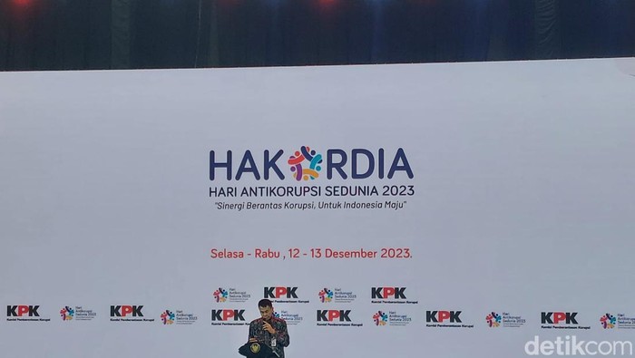 Ketua Sementara KPK Nawawi Pomolango di Hakordia 2023, Istora Senayan, Jakarta (Yogi/detikcom)