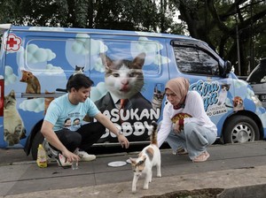 Cara Unik Melly Goeslaw, Kampanyekan Prabowo Lewat Mobil Rescue Kucing