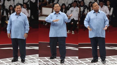 Potret Lucu Prabowo dari Joget hingga Melet-melet di Debat Perdana