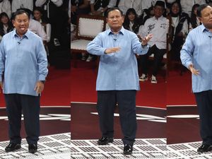 Potret Lucu Prabowo dari Joget hingga Melet-melet di Debat Perdana