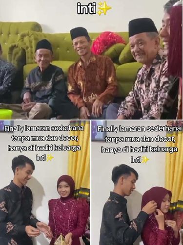Acara lamaran sederhana viral, tanpa dekorasi dan makeup artist berjalan khidmat dan lancar