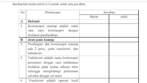 Contoh Kuesioner