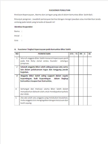 Contoh Kuesioner
