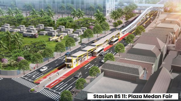 Design koridor BRT Mebidang di Medan. (Foto: Dishub Medan)