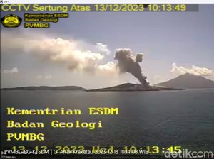 Gunung Anak Krakatau Erupsi 2 Kali, Tinggi Abu Vulkanik 1.157 Meter