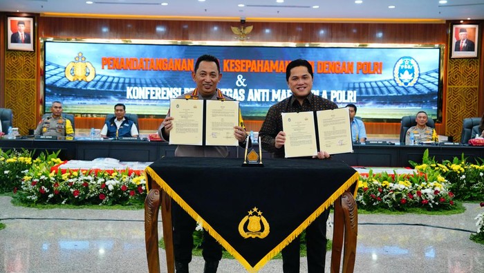 Kapolri Jenderal Listyo Sigit Prabowo, Ketum PSSI Erick Thohir dan Satgas Antimafia Bola