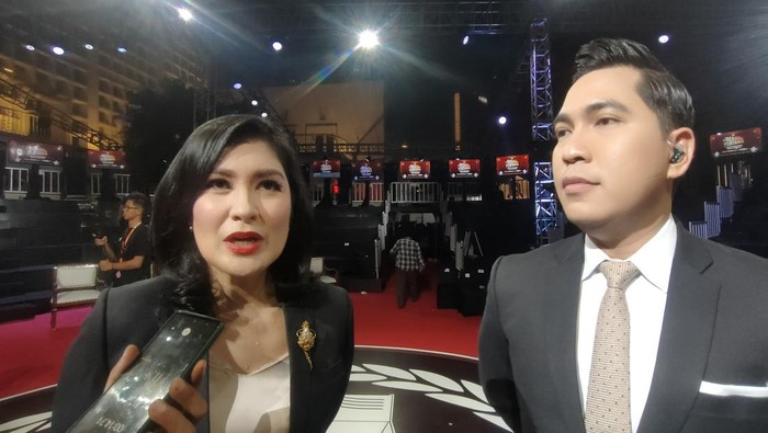 Moderator debat capres untuk Pemilu 2024, Valerina Daniel dan Ardianto Wijaya (Dwi-detikcom)