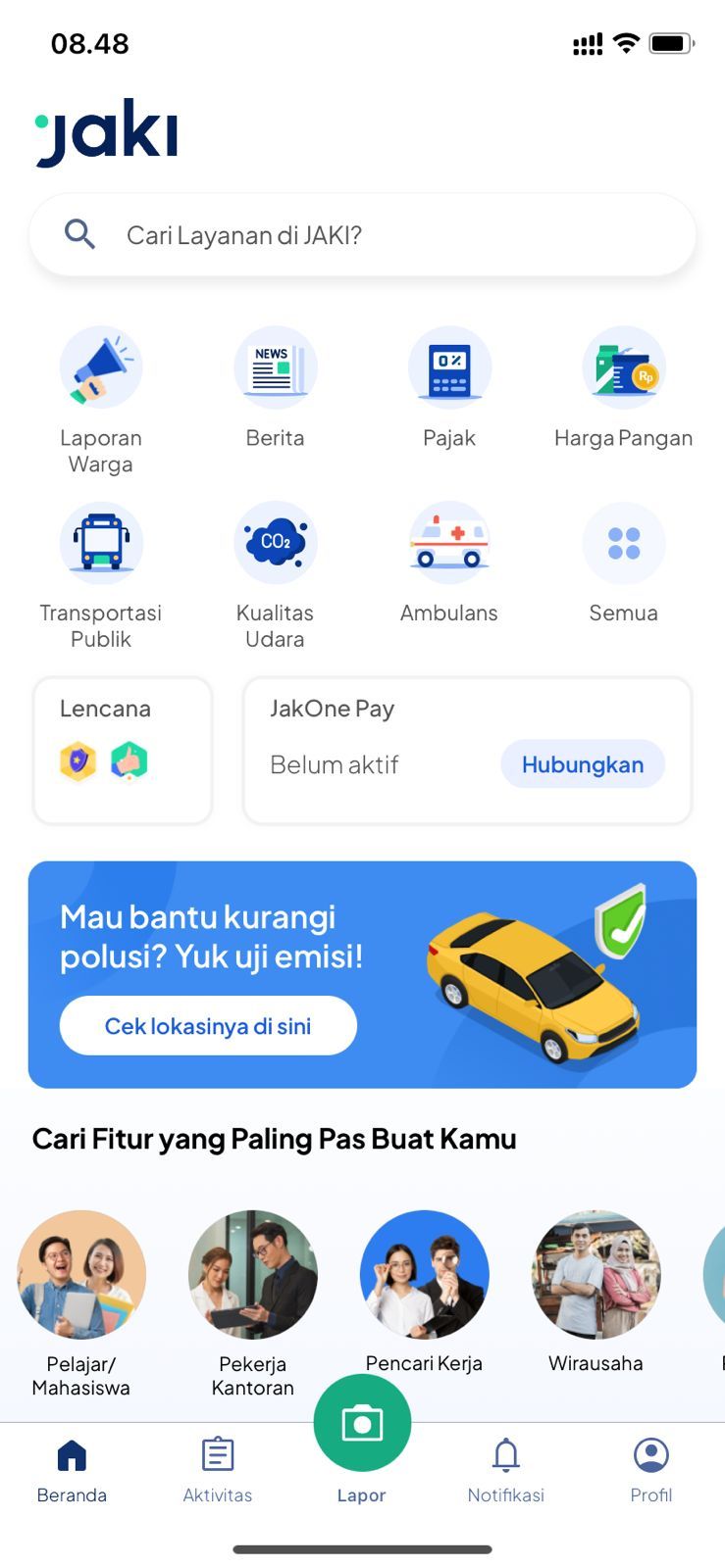 Tampilan Aplikasi Jaki