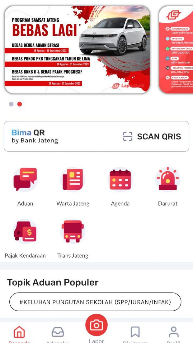 Tampilan Aplikasi LaporGub