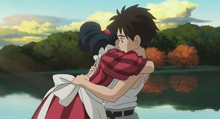 Cuplikan adegan dalam film animasi The Boy and The Heron (2023).