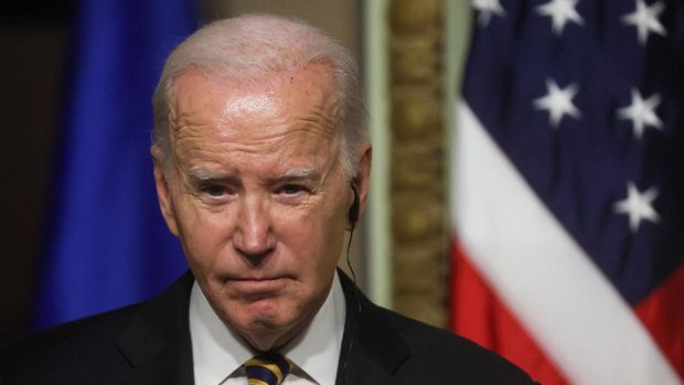 U.S. President Joe Biden attends a joint press conference with Ukraine's President Volodymyr Zelenskiy at the White House in Washington, U.S., December 12, 2023. REUTERS/Leah Millis