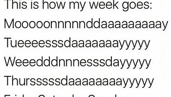 Bagaimana hari-hari berlalu dalam sepekan. Foto: funnyposts via Bored Panda