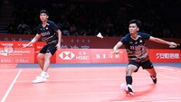 Hasil itu membuat Bagas/Fikri sudah kalah dua kali di BWF World Tour Finals 2023, setelah di partai sebelumnya kalah dalam perang saudara melawan Fajar Alfian/Muhammad Rian Ardianto. Foto: Dok. PP PBSI