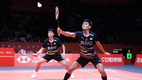 Kini Bagas/Fikri menyisakan satu partai lagi di BWF World Tour Finals 2023. Mereka bertekad nothing to lose dalam usaha merebut kemengan pertama. Foto: Dok. PP PBSI