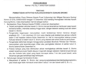 Imbauan PVMBG soal Peningkatan Aktivitas Gunung Bromo