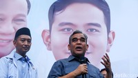 Wakil Tim Kampanye Prabowo-Gibran, Ahmad Muzani memberikan sambutan.