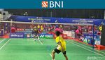 Foto: Serunya Partai Ahsan Vs Kafie dan Khoirul Vs Rafael