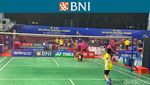 Foto: Serunya Partai Ahsan Vs Kafie dan Khoirul Vs Rafael