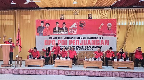 Rapat Koordinasi Daerah (Rakorda) PDIP se-Pulau Sumbawa di Hotel Prahyangan, Kamis (14/12/2023). (Foto: Istimewa)