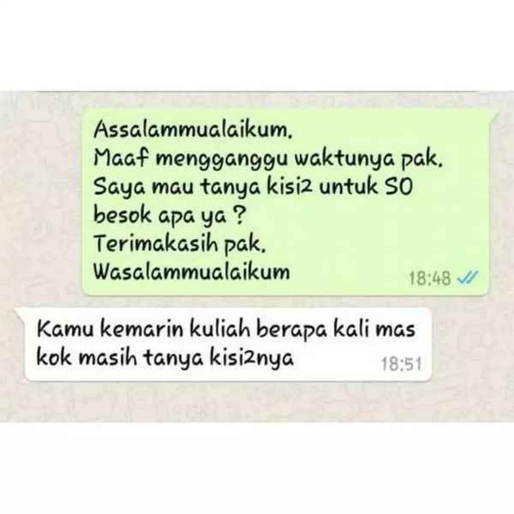 Tiap chat dosen, pasti bawaannya dagdigdug ser! Mending lihat chat dosen dan mahasiswa berikut ini dulu deh biar kuat batin.