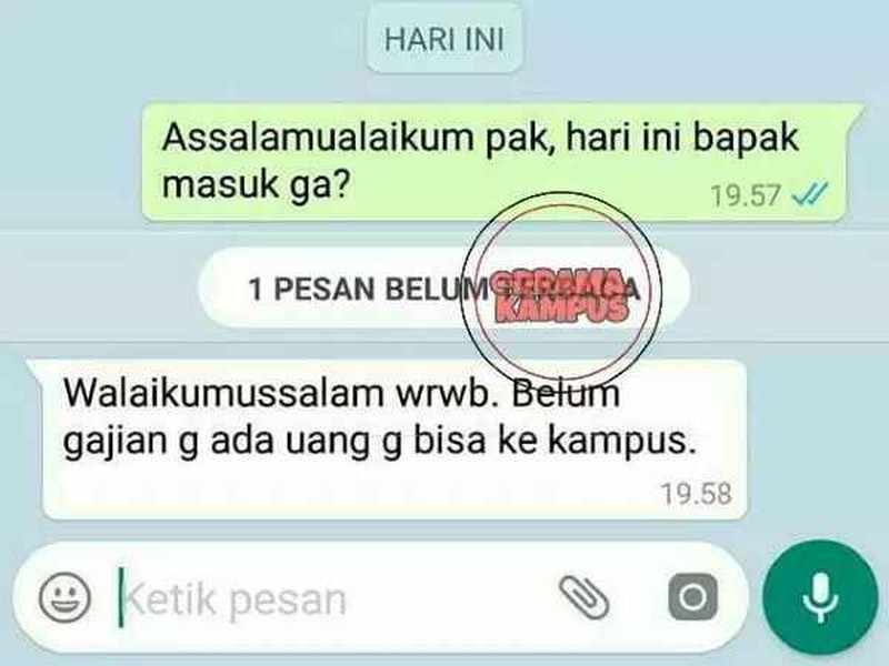 Tiap chat dosen, pasti bawaannya dagdigdug ser! Mending lihat chat dosen dan mahasiswa berikut ini dulu deh biar kuat batin.