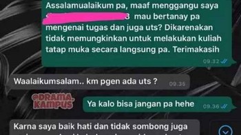 Karena dosennya baik hati dan tidak sombong, tidak ada UTS. Foto: Instagram/dramakampus
