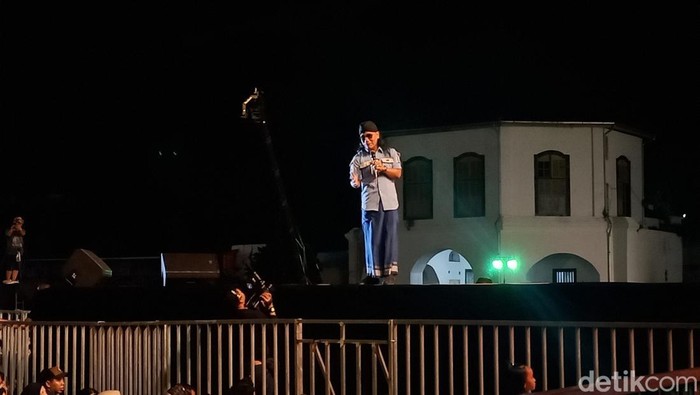 Gus Miftah, saat tausiah di Konser Indonesia Maju di Benteng Vestenberg, Kota Solo, Jumat (15/12/2023).