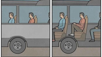 Pasti kalian pernah melakukan hal ini saat duduk di bus kan? Foto: (Bored Panda).