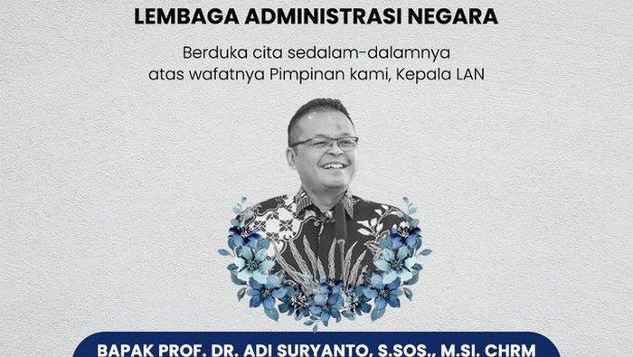 Kepala LAN RI, Prof Adi Suryanto, meninggal dunia. (Dok akun resmi X LAN RI)