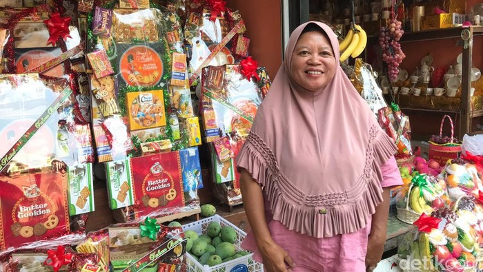 Penjual parsel atau hampers di Pasar Barito, Jakarta Selatan. (Astrid Meishella/detikcom)