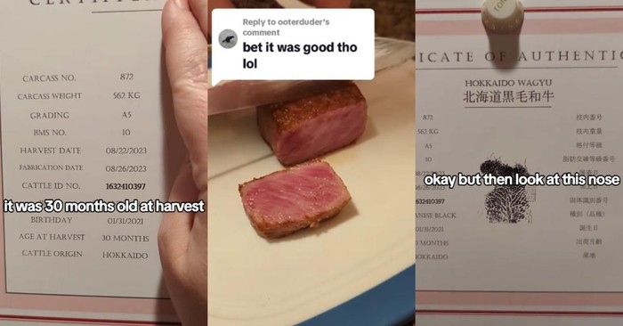 Pesan Daging Wagyu, Wanita Ini Merasa Bersalah Gegara Sertifikat Ini