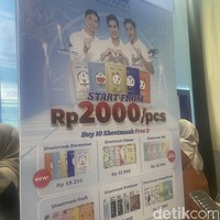 BioaquaKamu sedang mencari sheet mask dapat datang ke booth Bioaqua karena berbagai perawaran menarik ditawarkan. Kamu bisa mendapatkan masker dengan harga Rp 2 ribu per item.Foto: Rahmi Anjani/Wolipop