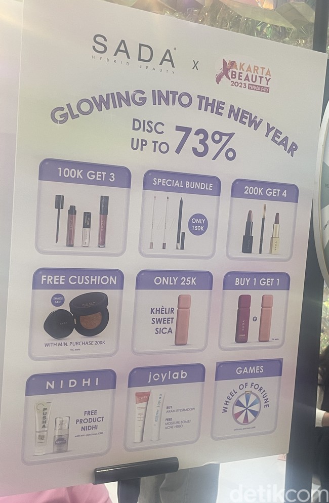 SadaSada memberi diskon akhir tahun hingga 73%. Kamu juga bisa memberi harga bundle bahkan penawaran cushion.Foto: Rahmi Anjani/Wolipop