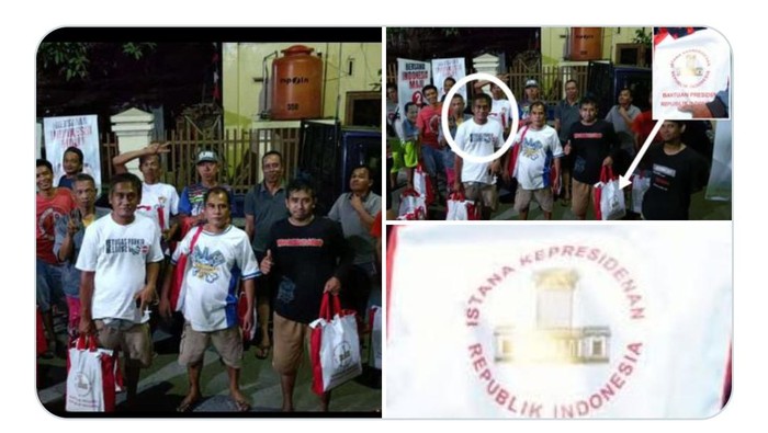 Tangkapan layar kabar sembako Presiden Jokowi buat Paslon nomor urut 2 di medsos.