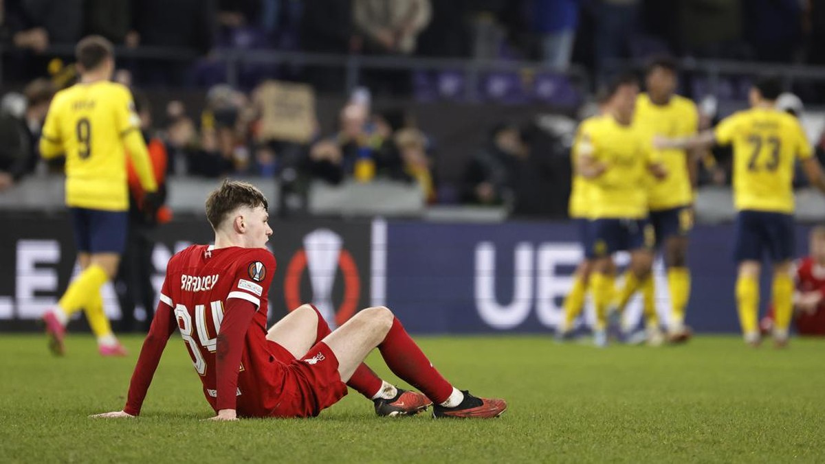 Liverpool tumbang di kandang Union SG 1-2 pada laga terakhir fase grup Liga Europa. (Foto: AP/Geert Vanden Wijngaert)