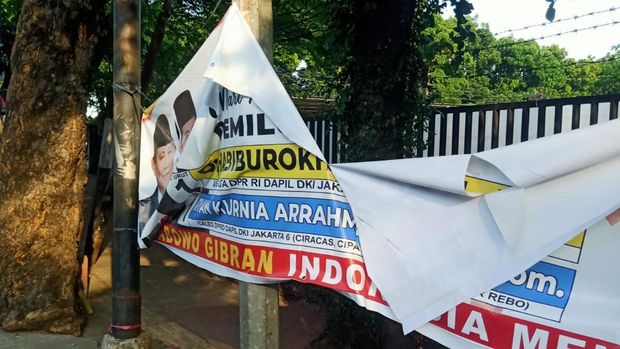 Gerindra Jaktim menyatakan ada perusakan terhadap sejumlah spanduk Prabowo-Gibran. Gerindra Jaktim akan melapor ke Bawaslu. (dok Gerindra Jaktim)