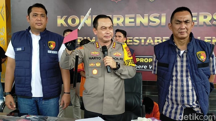 Polrestabes Palembang gelar rilis ungkap kasus pembunuhan Farid Affandi.