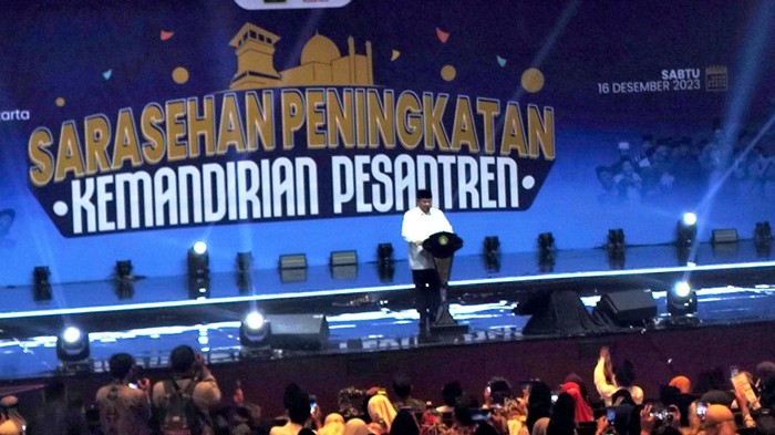 Prabowo di acara Sarasehan Peningkatan Kemandirian Pesantren di JIExpo, Kemayoran, Jakarta Pusat