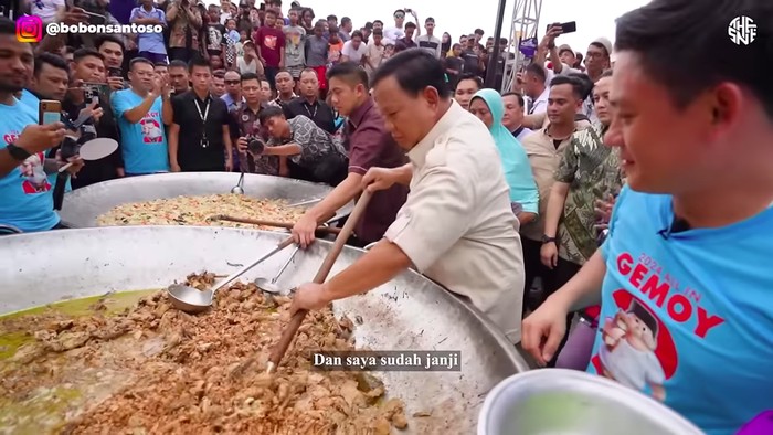 Prabowo masak besar bareng Bobon Santoso