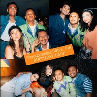 Para tamu undangan yang hadir tampak berpose bersama. Terlihat rekan-rekan artis seperti BCL, Yuki Kato, Omar Daniel, Maxime Bouttier, dan beberapa lainnya ikut haadir memeriahkan acara ulang tahun Anya. Foto: Instagram/@lunamaya