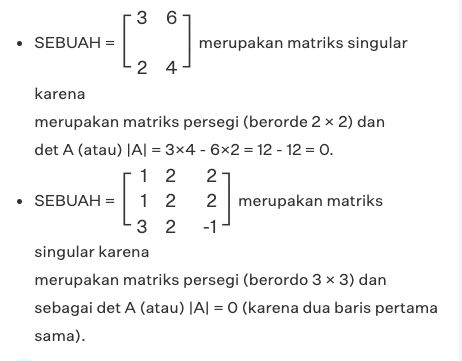 Cara mengidentifikasi suatu matriks.