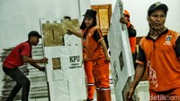 Skala prioritas distribusi meliputi jumlah pemilih, jumlah TPS, jarak, waktu tempuh letak geografis, iklim/cuaca, jadwal operasional sarana moda transportasi, regulasi perizinan setempat, sera tingkat kerasanan tempat tujuan.