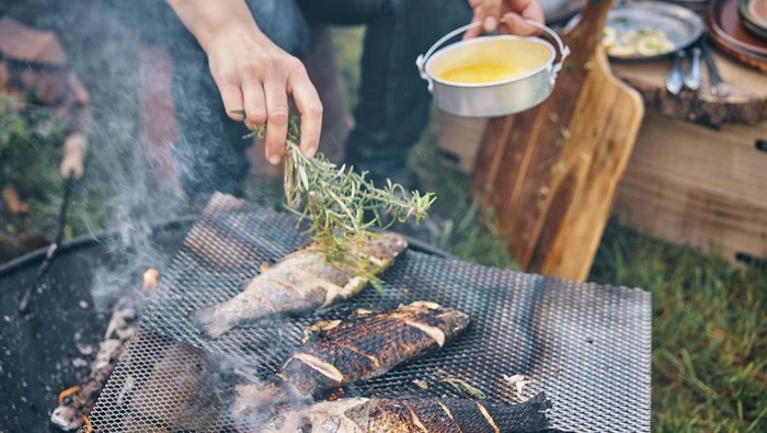 Ilustrasi ikan bakar